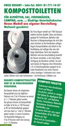Komposttoilette Swiss Regort System, kein Wasser, kein Strom!