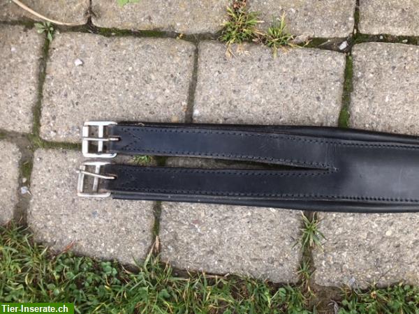 Bild 1: Leder-Sattelgurt 130cm | schwarz